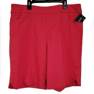 Jessica Riley Size XL Red and White Polka Dot Bermuda Shorts NWT
